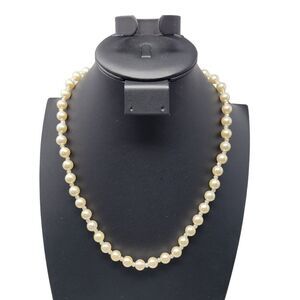 Vintage Faux Pearl Opalescent Bead Matinee Necklace Bridal Glam Gift Collectible